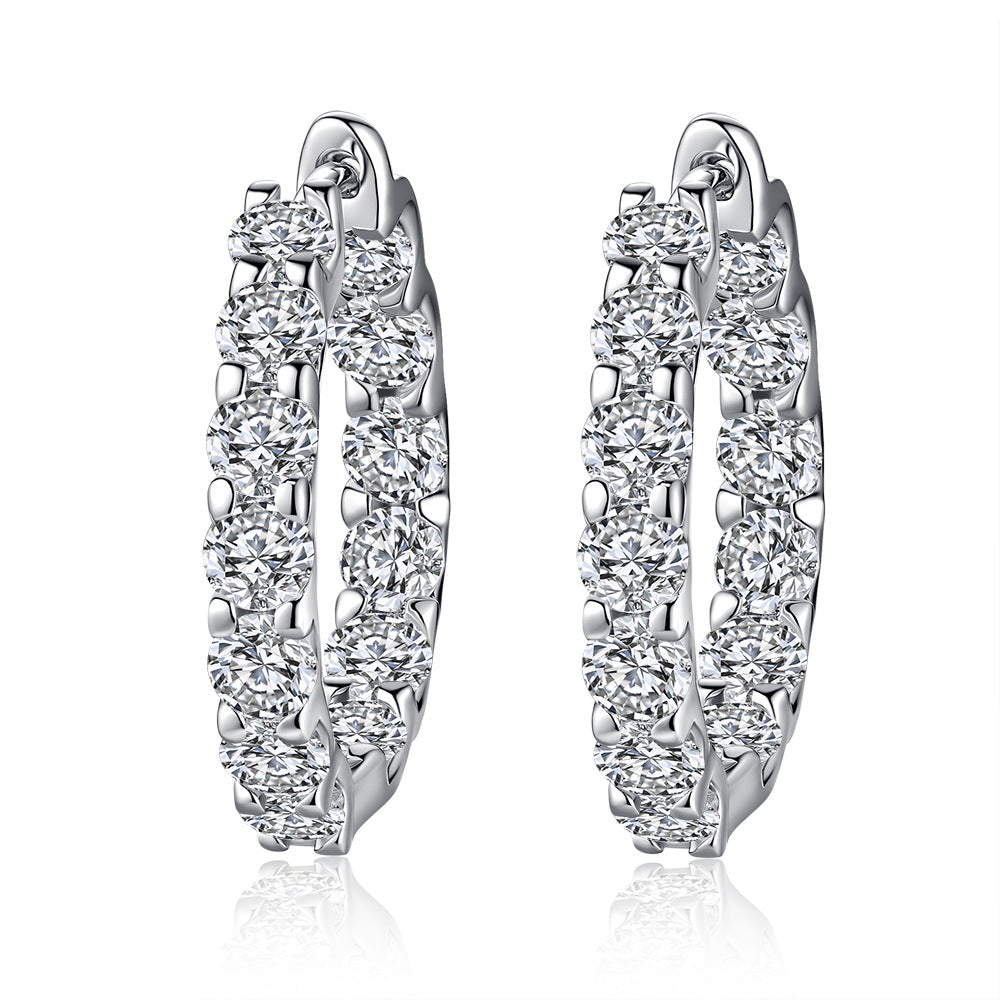 Geometric Moissanite Sterling Silver Earrings