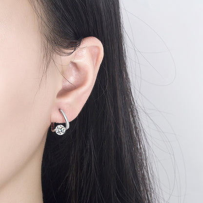 Geometric Moissanite Sterling Silver Earrings