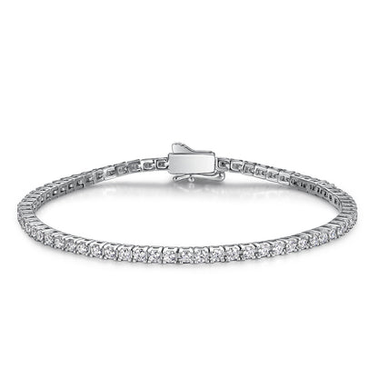 Geometric Moissanite Tennis Bracelet in Brass and White Copper