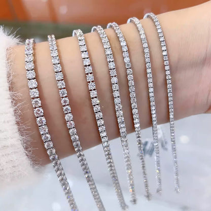 Geometric Moissanite Tennis Bracelet in Brass and White Copper