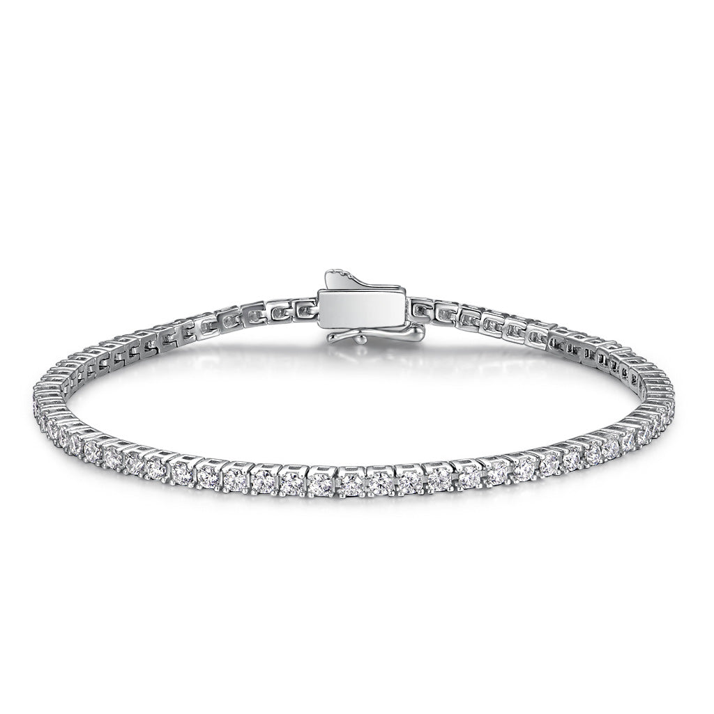 Geometric Moissanite Tennis Bracelet in Brass and White Copper