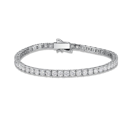 Geometric Moissanite Tennis Bracelet in Brass and White Copper
