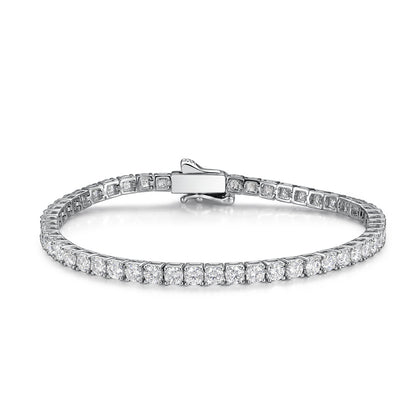 Geometric Moissanite Tennis Bracelet in Brass and White Copper