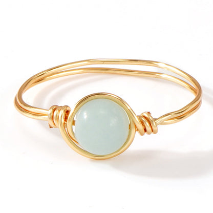 Geometric Natural Stone Crystal Ring