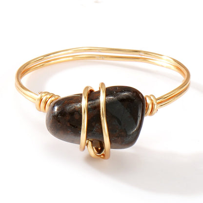 Geometric Natural Stone Crystal Ring