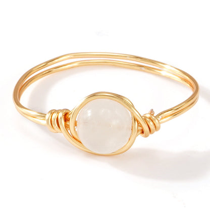 Geometric Natural Stone Crystal Ring