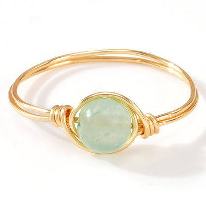 Geometric Natural Stone Crystal Ring