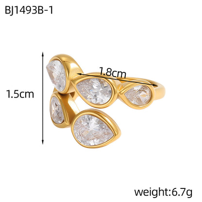 Geometric Natural Stone Ring