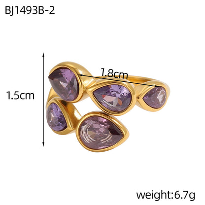 Geometric Natural Stone Ring