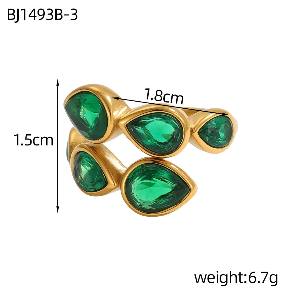 Geometric Natural Stone Ring