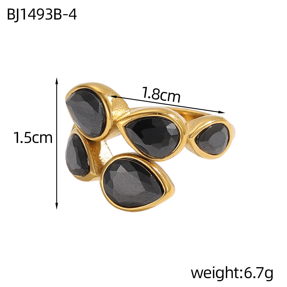 Geometric Natural Stone Ring