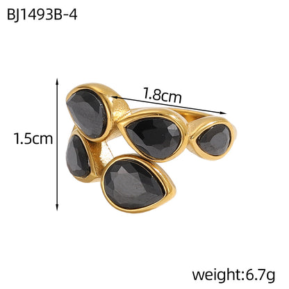 Geometric Natural Stone Ring