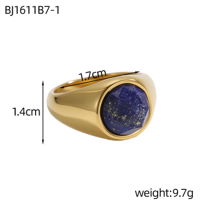 Geometric Natural Stone Ring