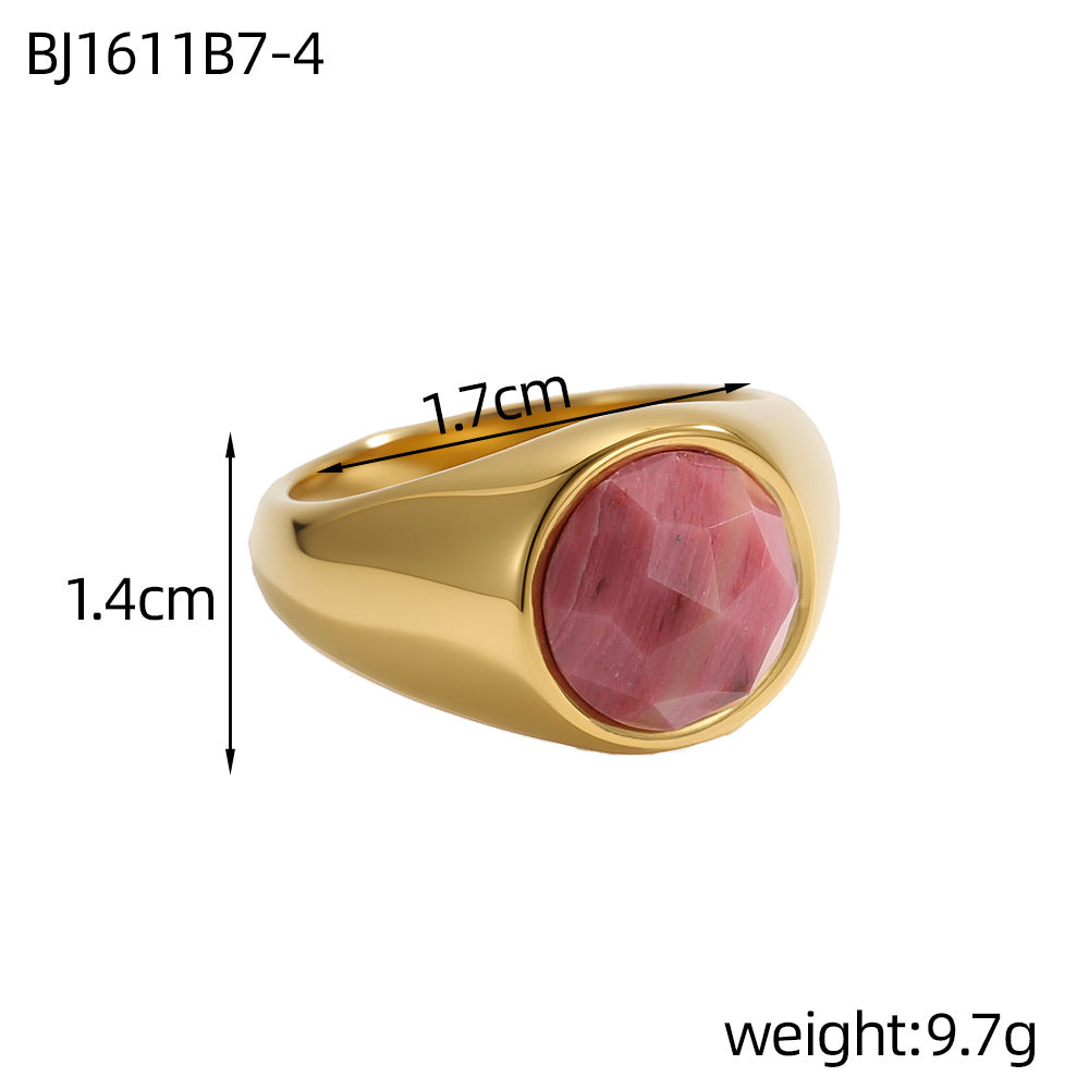 Geometric Natural Stone Ring