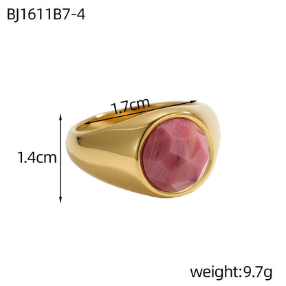 Geometric Natural Stone Ring