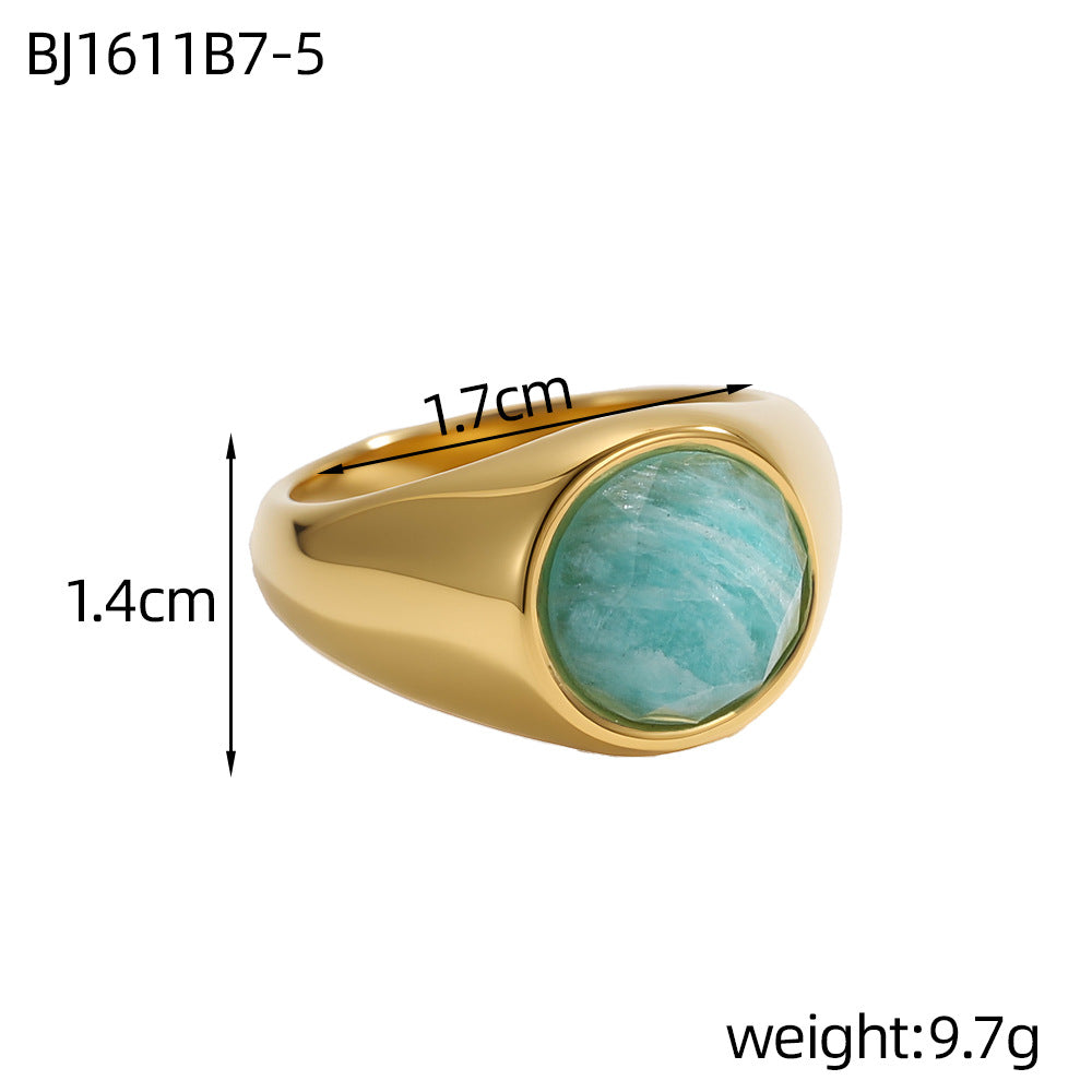 Geometric Natural Stone Ring