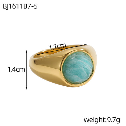 Geometric Natural Stone Ring
