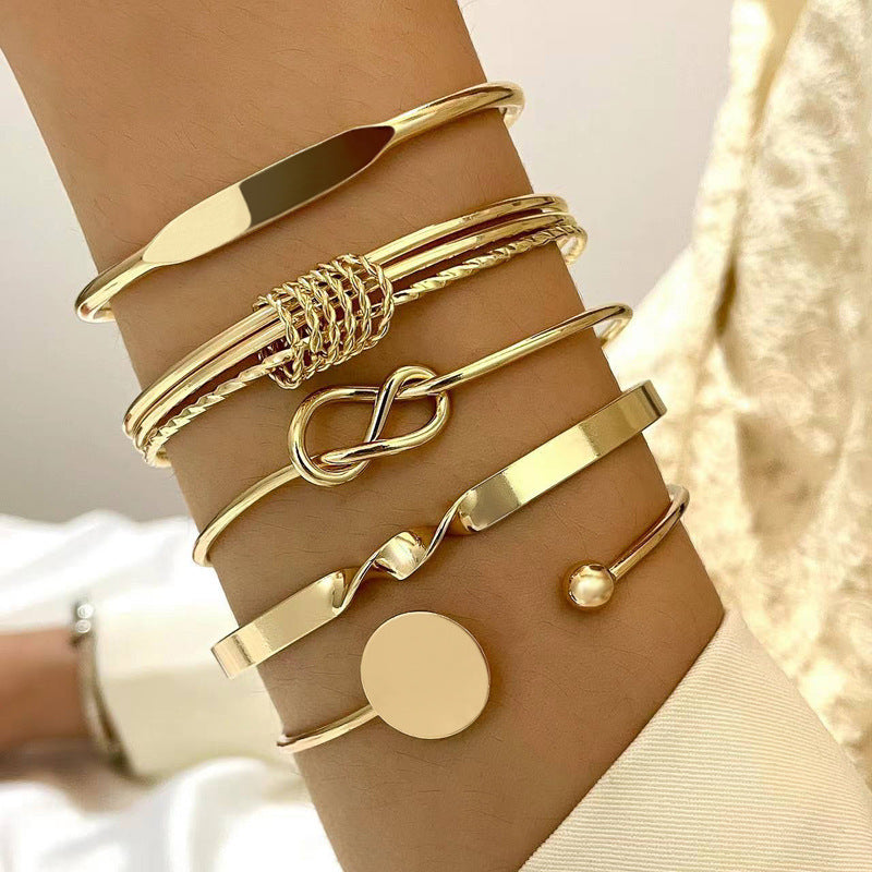 Geometric Open Cuff Bracelet Set