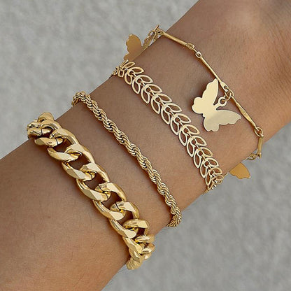 Geometric Open Cuff Bracelet Set