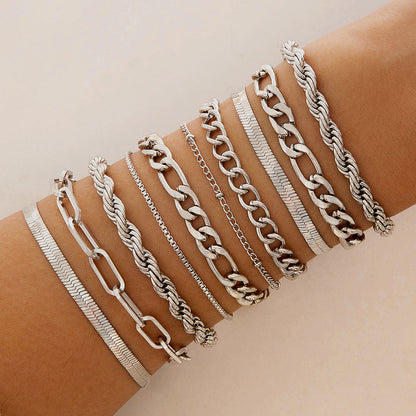 Geometric Open Cuff Bracelet Set