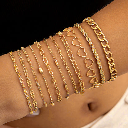 Geometric Open Cuff Bracelet Set