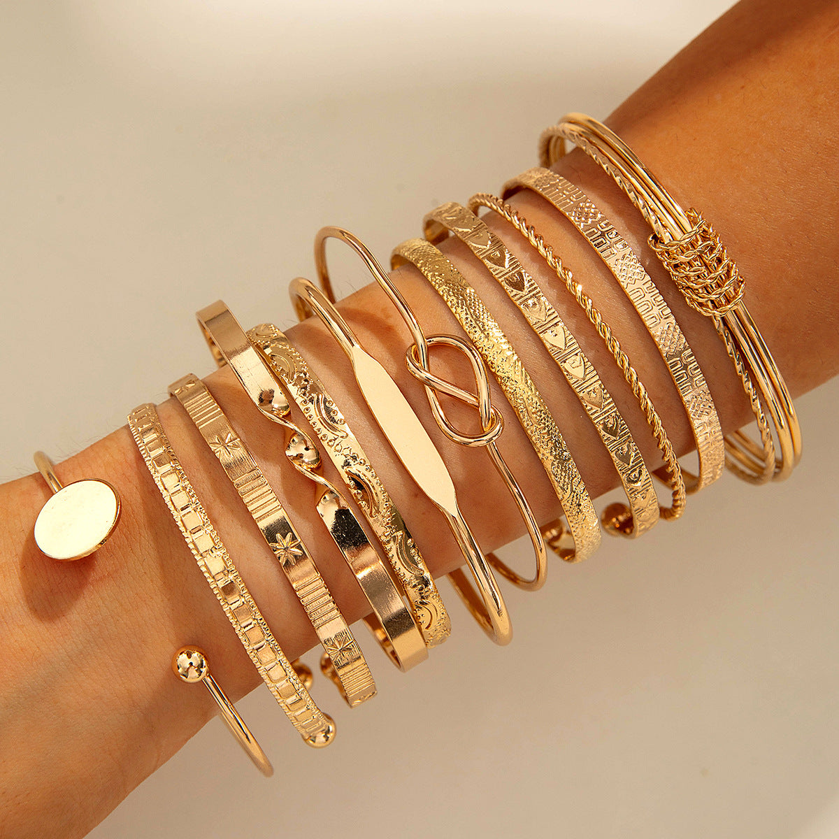 Geometric Open Cuff Bracelet Set