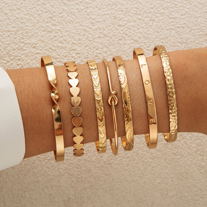 Geometric Open Cuff Bracelet Set