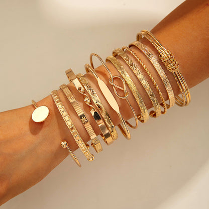 Geometric Open Cuff Bracelet Set