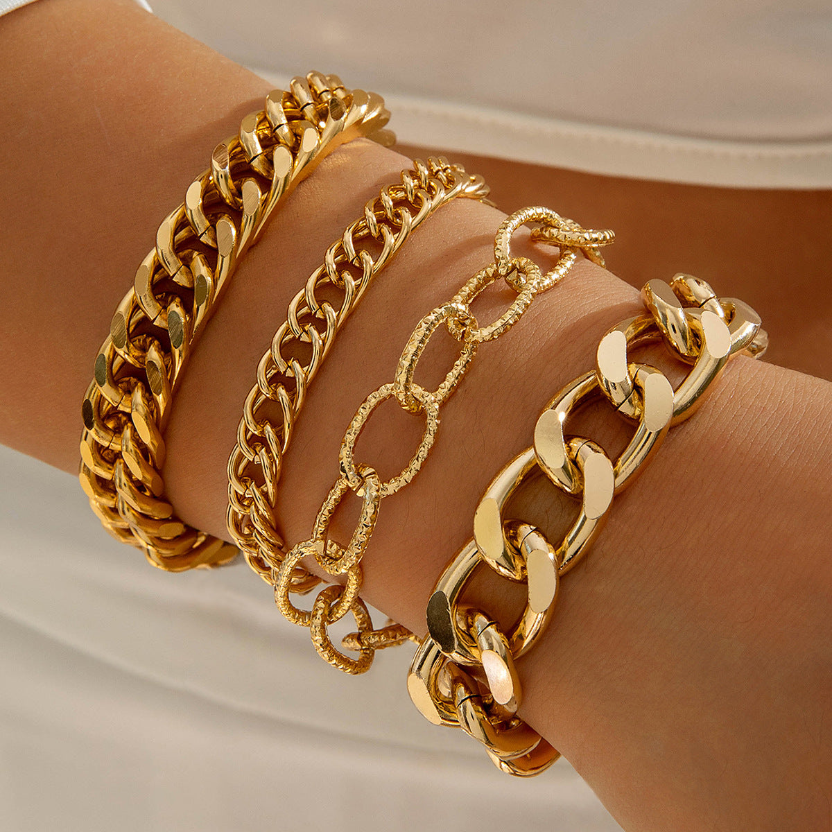 Geometric Open Cuff Bracelet Set