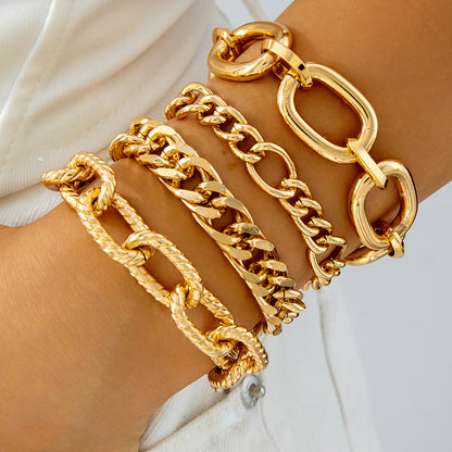 Geometric Open Cuff Bracelet Set