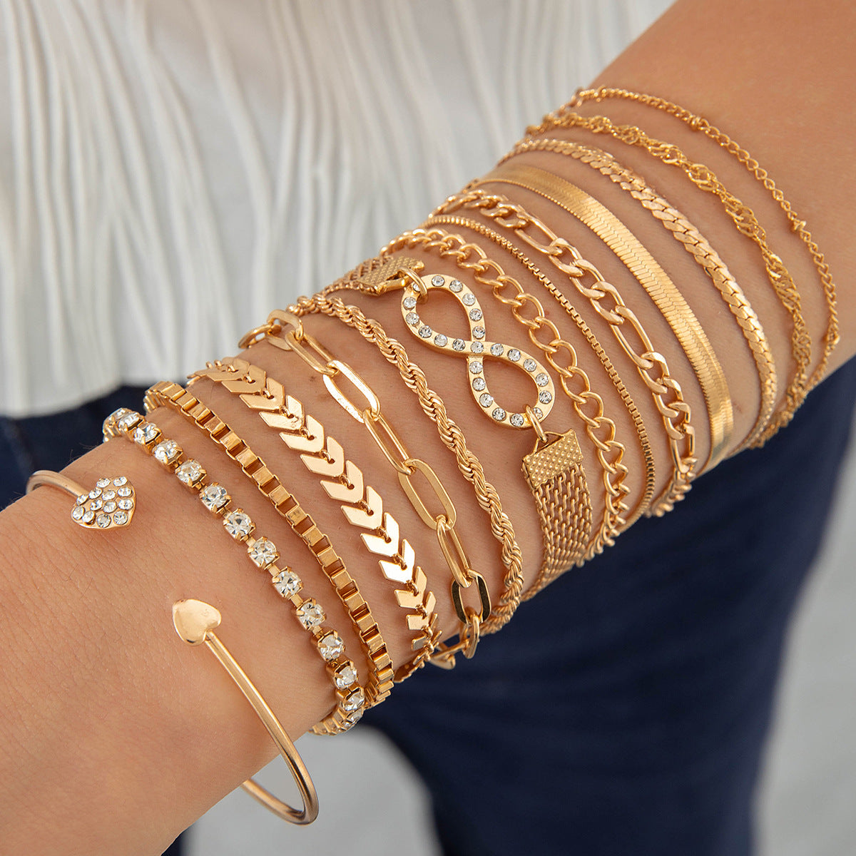 Geometric Open Cuff Bracelet Set