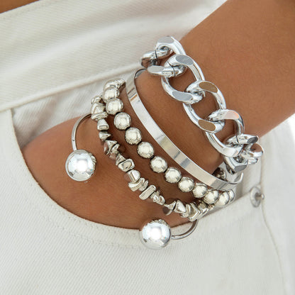 Geometric Open Cuff Bracelet Set