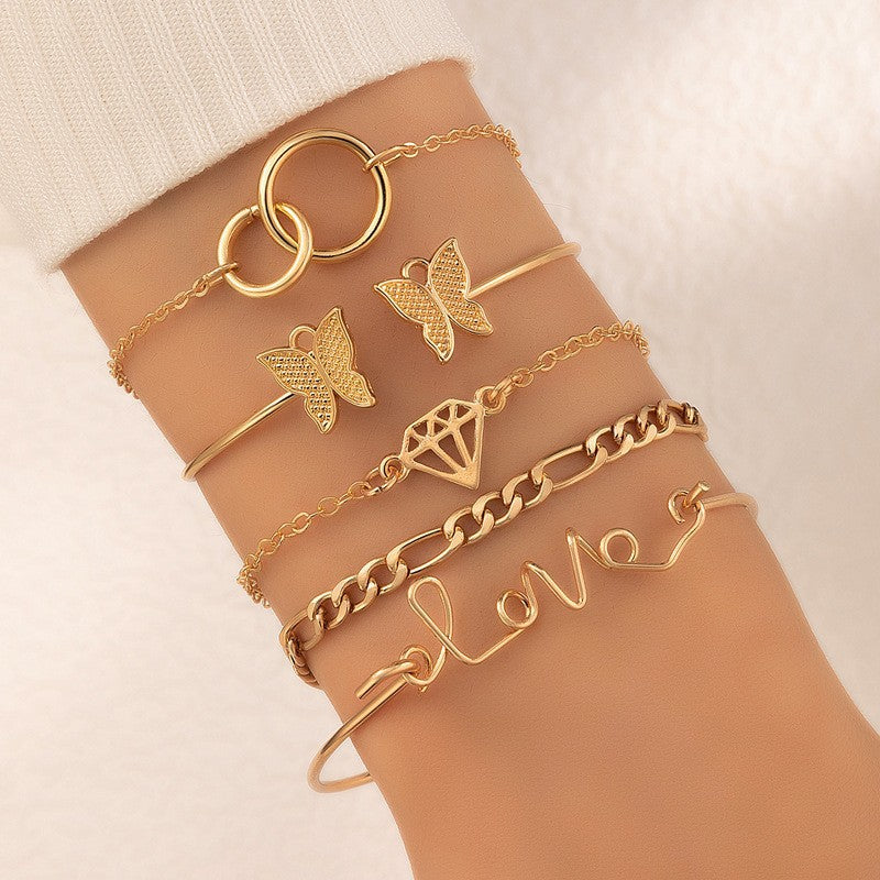 Geometric Open Cuff Bracelet Set