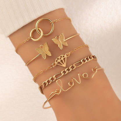 Geometric Open Cuff Bracelet Set