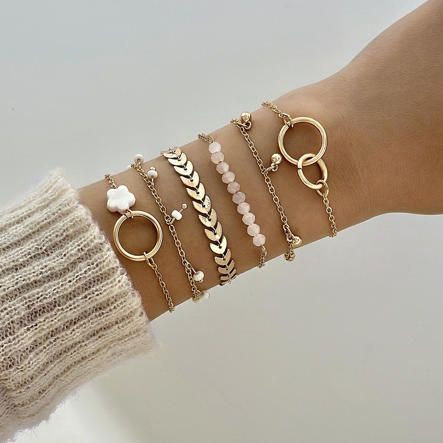Geometric Open Cuff Bracelet Set