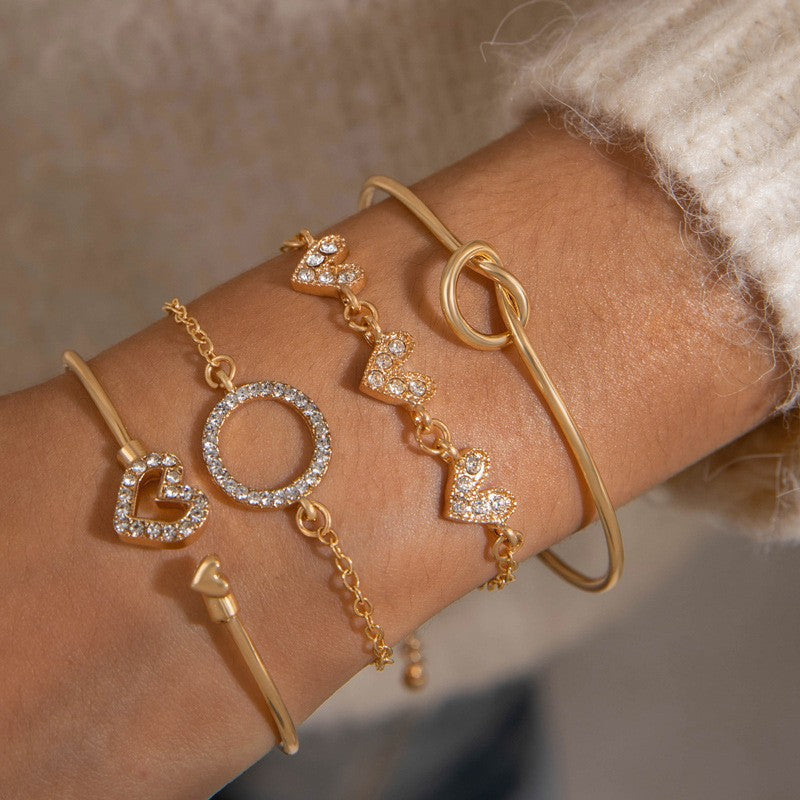 Geometric Open Cuff Bracelet Set