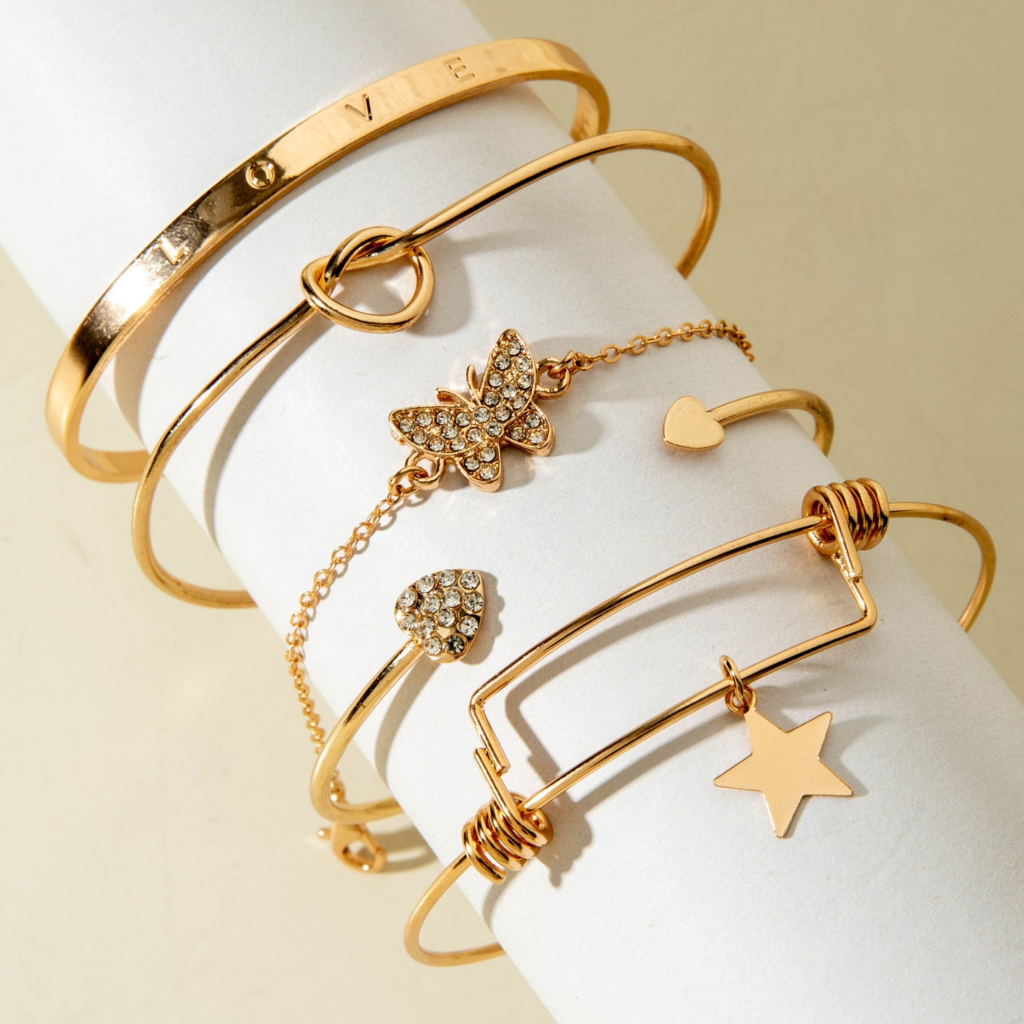 Geometric Open Cuff Bracelet Set