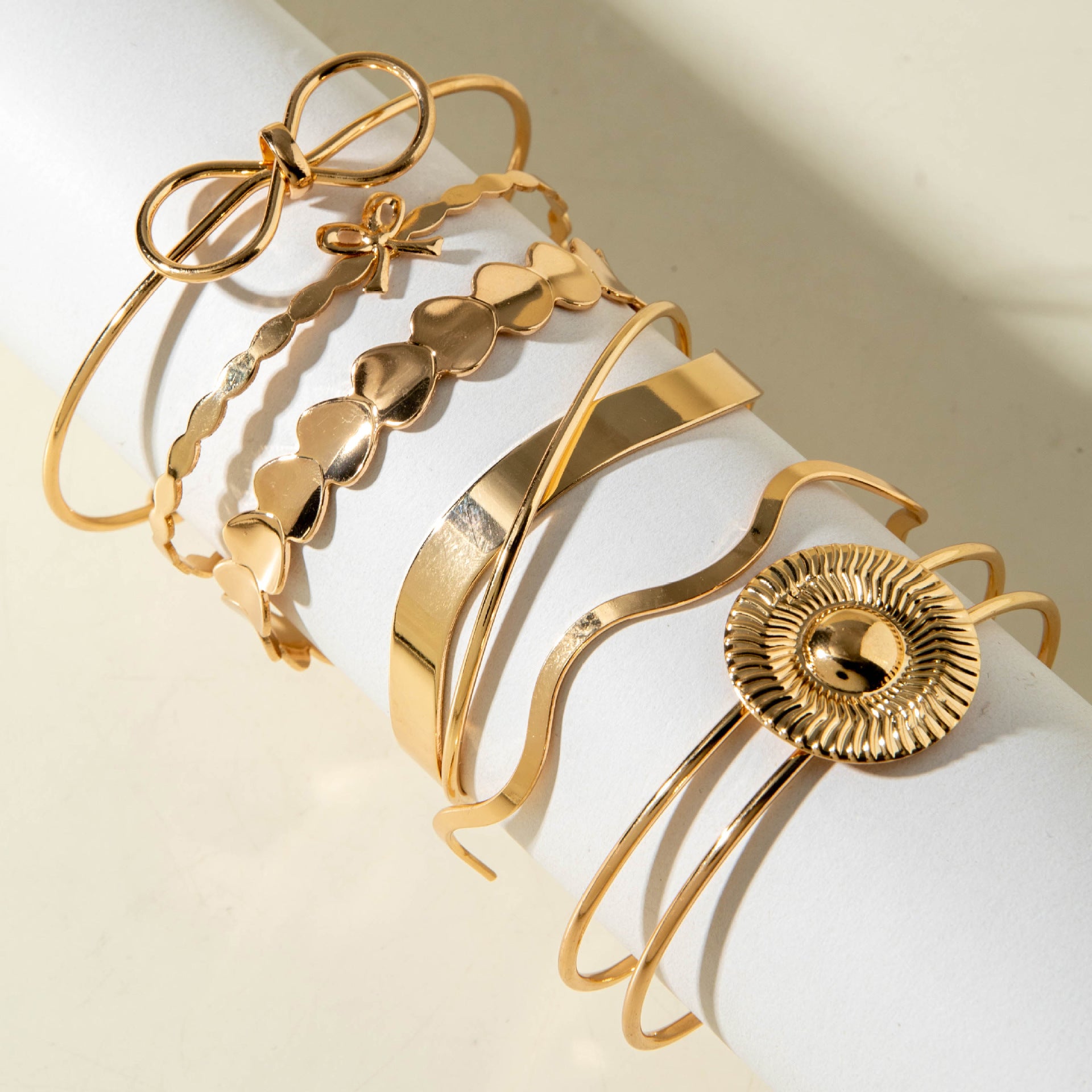 Geometric Open Cuff Bracelet Set