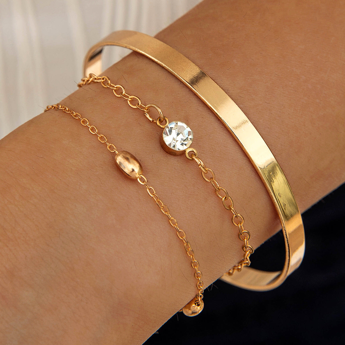 Geometric Open Cuff Bracelet Set