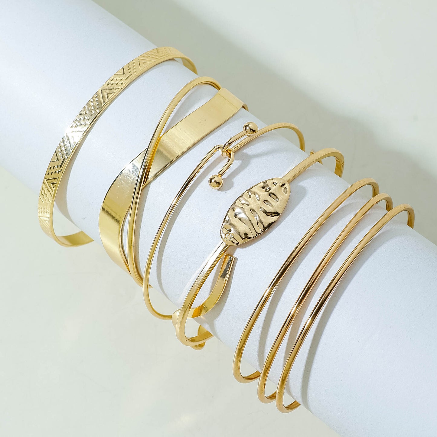 Geometric Open Cuff Bracelet Set