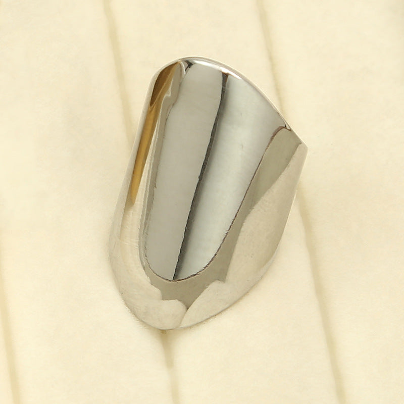 Geometric Open Ring Stainless Steel Gold Plated Hand Jewelry