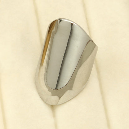Geometric Open Ring Stainless Steel Gold Plated Hand Jewelry