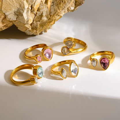 Geometric Open Ring Stainless Steel Jewelry