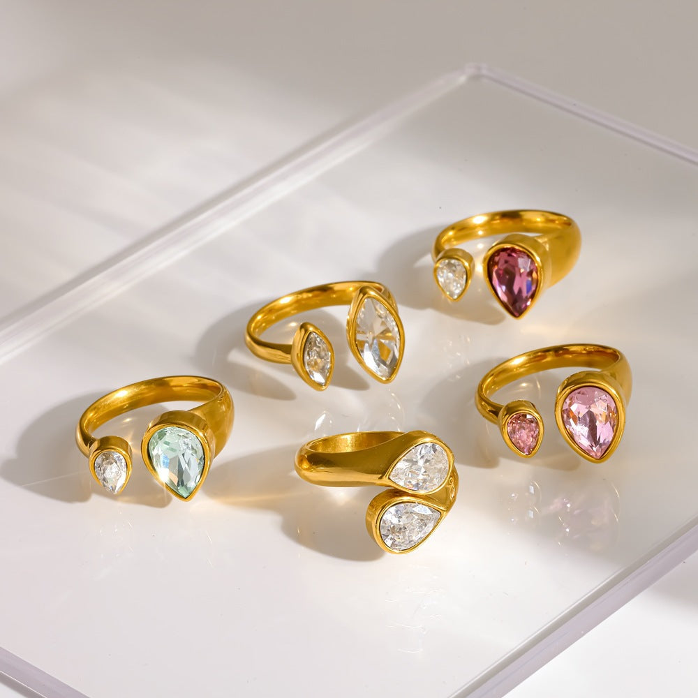 Geometric Open Ring Stainless Steel Jewelry