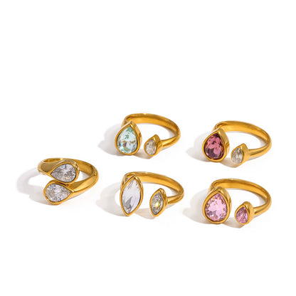 Geometric Open Ring Stainless Steel Jewelry