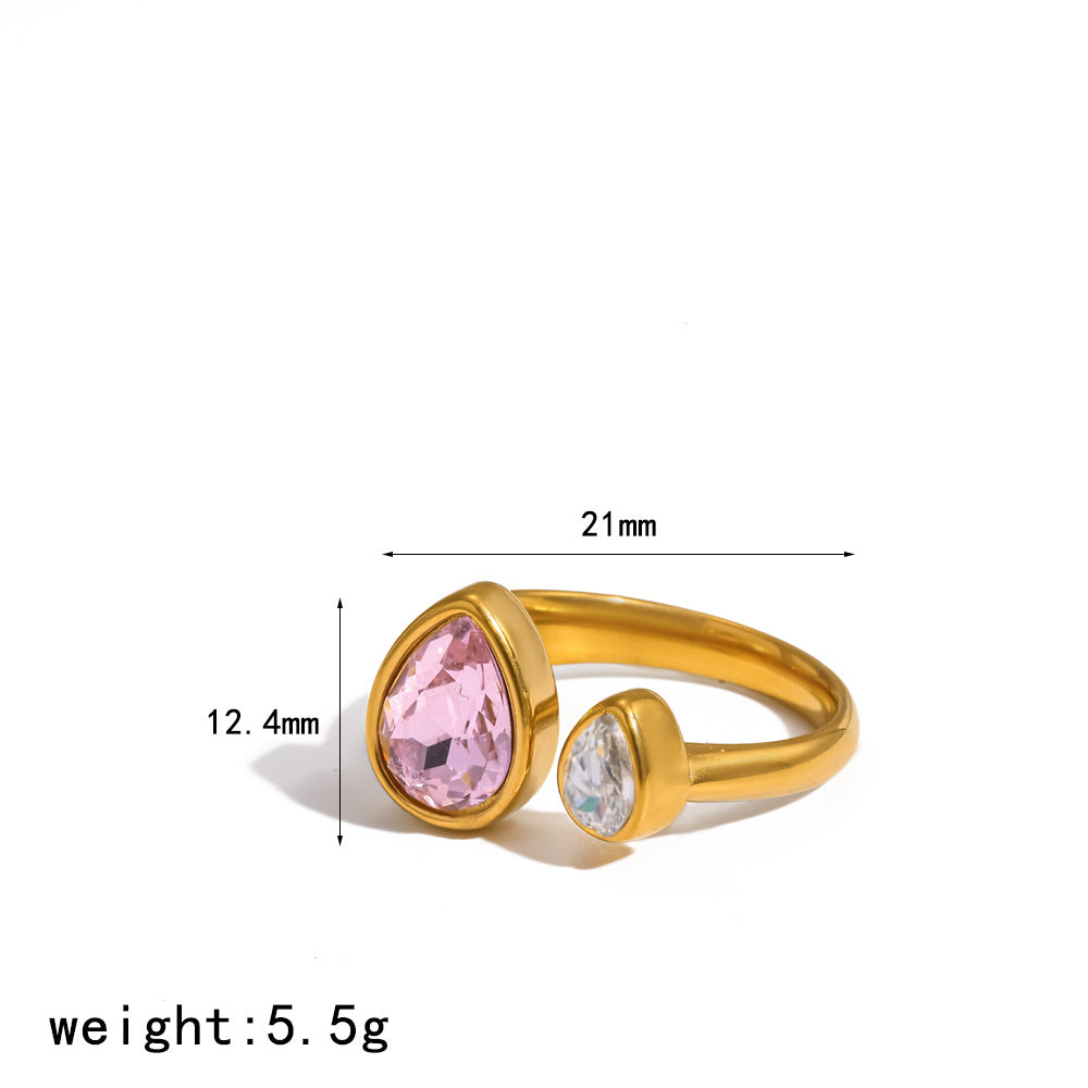 Geometric Open Ring Stainless Steel Jewelry