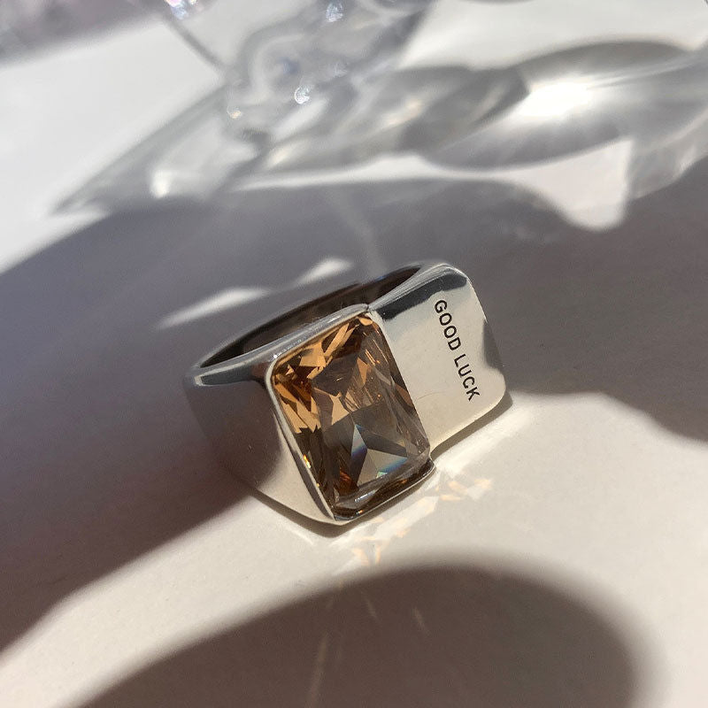 Geometric Open Silver Ring