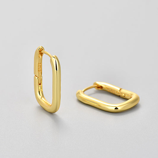 Geometric Oval Ear Buckle Earrings