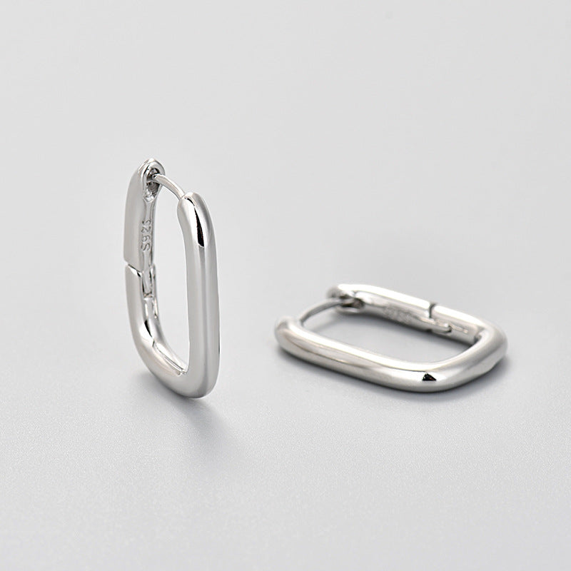 Geometric Oval Ear Buckle Earrings