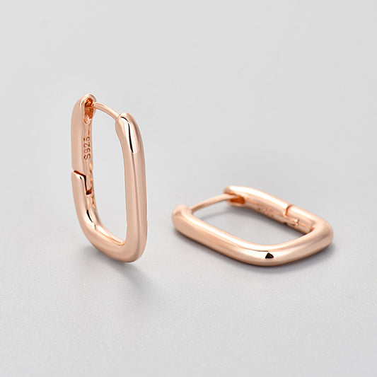 Geometric Oval Ear Buckle Earrings